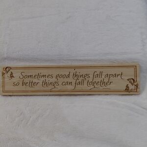 NWOT Natural Wood Inspirational Sign